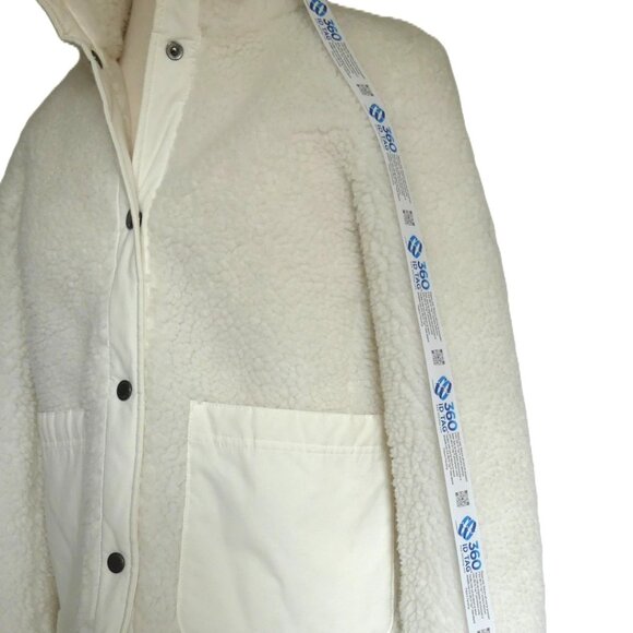 Barbour Netley Fleece White Coast to Country Short Jacket USA Size 6 - Picture 12 of 13